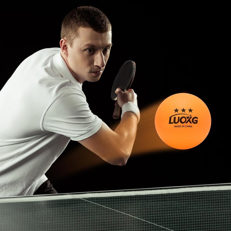 LUOXG Ping Pong Balls, Ping Pong Balls 20 Pack, 3 Star Table Tennis Balls, Suitable for Beginners and Professionals (Orange+White) - Image 4